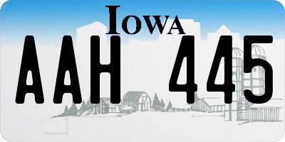 IA license plate AAH445