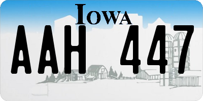 IA license plate AAH447