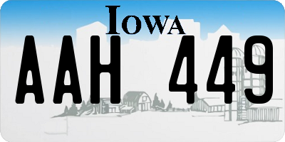 IA license plate AAH449