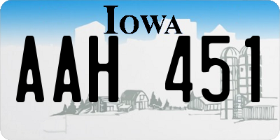 IA license plate AAH451