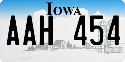 IA license plate AAH454