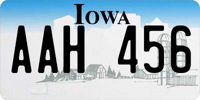 IA license plate AAH456