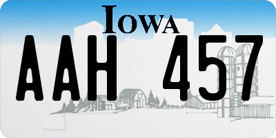 IA license plate AAH457