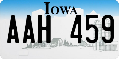 IA license plate AAH459