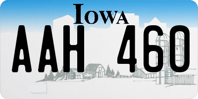 IA license plate AAH460