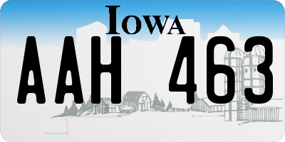 IA license plate AAH463