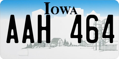 IA license plate AAH464