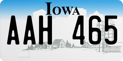 IA license plate AAH465