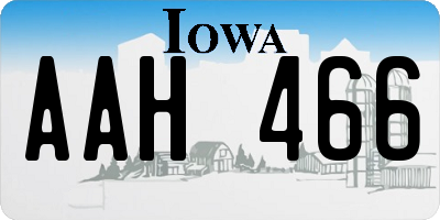 IA license plate AAH466