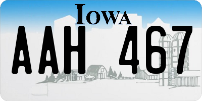 IA license plate AAH467