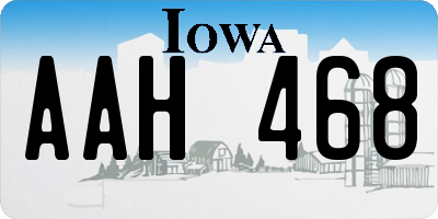 IA license plate AAH468