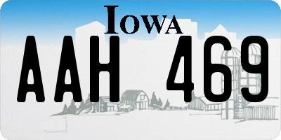 IA license plate AAH469