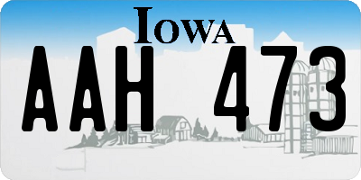 IA license plate AAH473