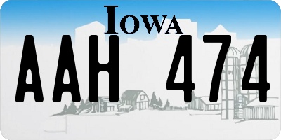 IA license plate AAH474