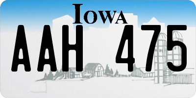 IA license plate AAH475