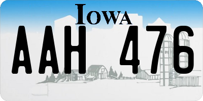 IA license plate AAH476