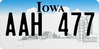 IA license plate AAH477