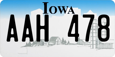 IA license plate AAH478