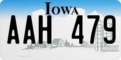 IA license plate AAH479