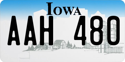 IA license plate AAH480