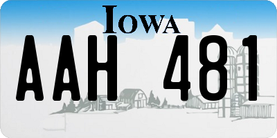 IA license plate AAH481