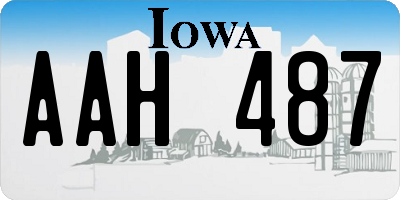 IA license plate AAH487