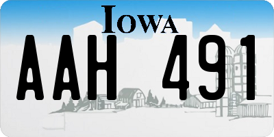 IA license plate AAH491