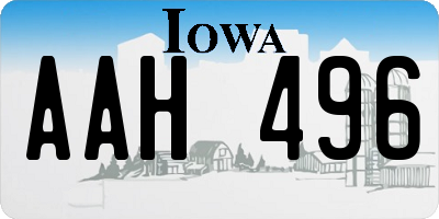 IA license plate AAH496