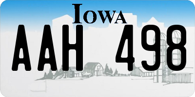 IA license plate AAH498