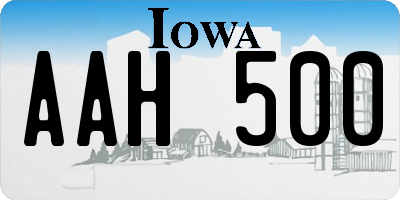 IA license plate AAH500