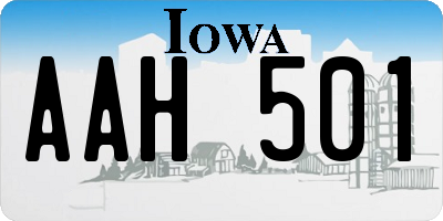 IA license plate AAH501