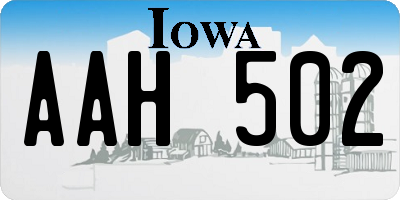 IA license plate AAH502