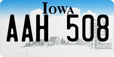 IA license plate AAH508