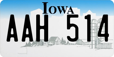 IA license plate AAH514