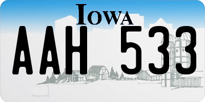 IA license plate AAH533