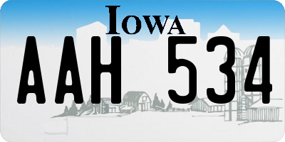 IA license plate AAH534