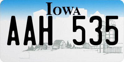 IA license plate AAH535