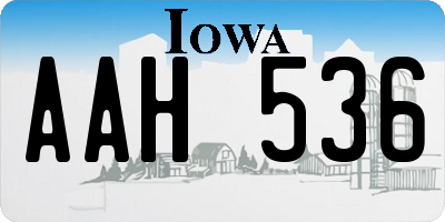 IA license plate AAH536