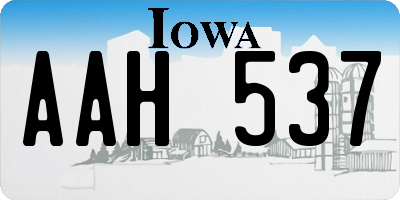 IA license plate AAH537