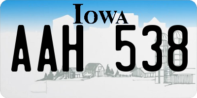 IA license plate AAH538