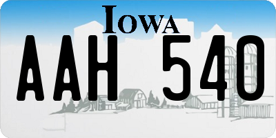 IA license plate AAH540