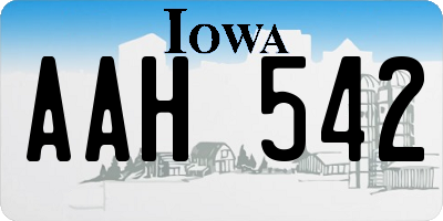 IA license plate AAH542