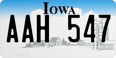 IA license plate AAH547