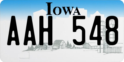 IA license plate AAH548