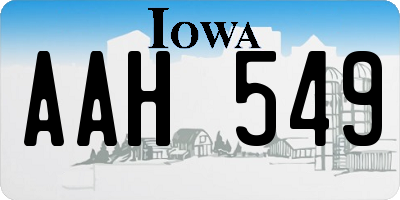 IA license plate AAH549