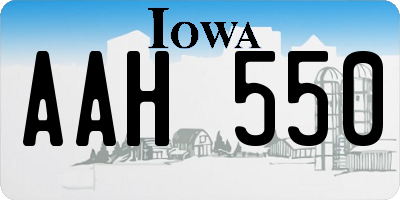 IA license plate AAH550