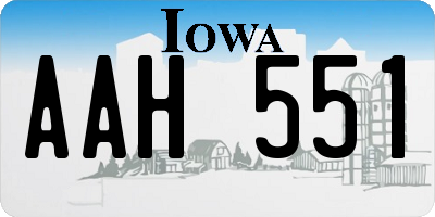 IA license plate AAH551