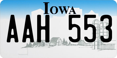 IA license plate AAH553