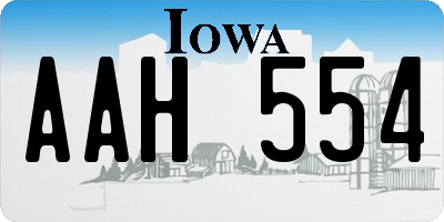 IA license plate AAH554