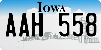 IA license plate AAH558